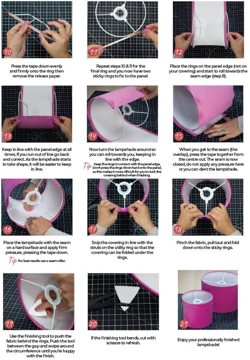 30Cm Lampshade Making Kit Use with Pendant Ceiling Lights and Table and Floor Lamp, Drum Circle Shape UK DIY Use with Fabric, Textile, Wallpaper of Choice.