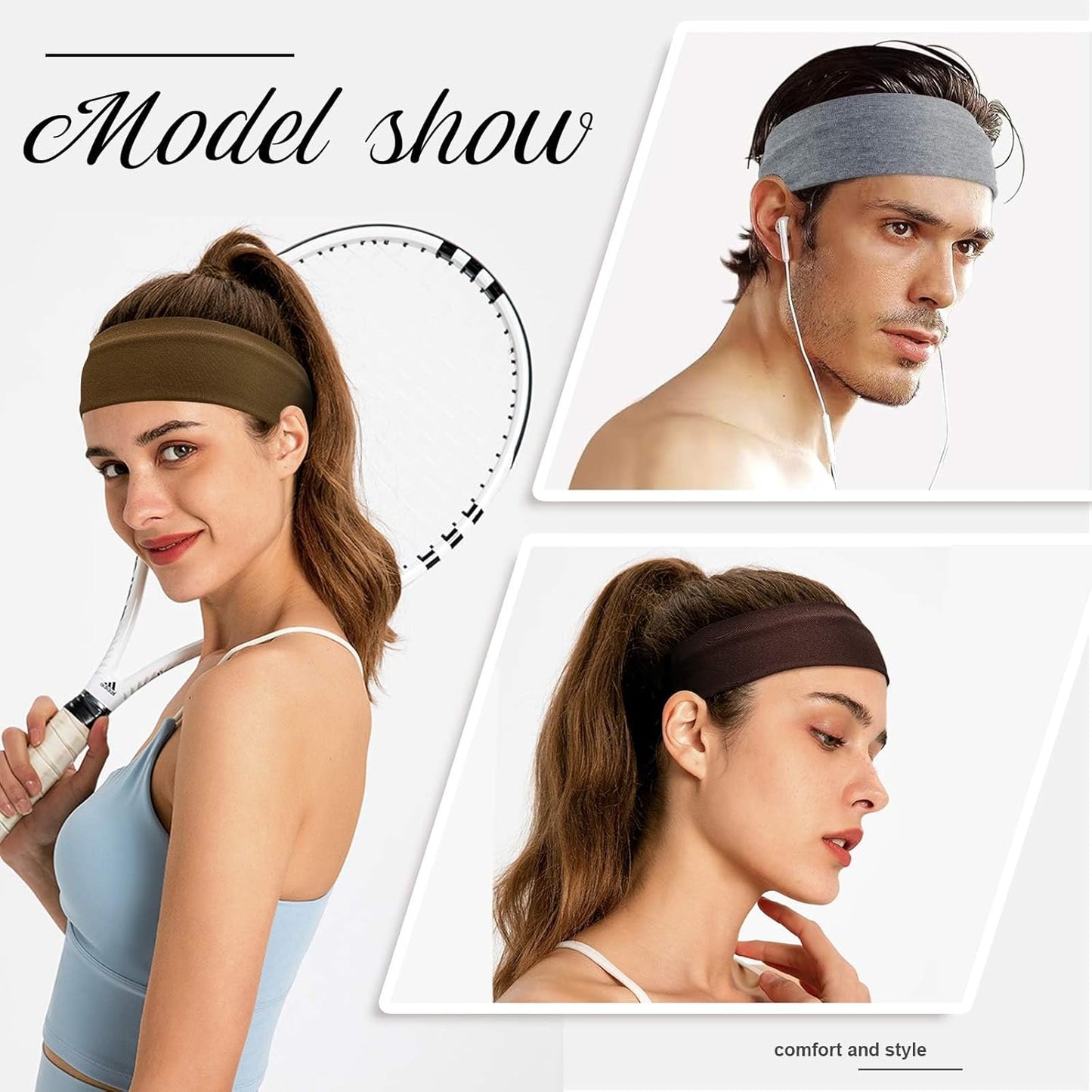 8 Pcs Headbands for Women'S Hair, Fashion Hair Bands for Women Soft Elastic Ladies Headband Yoga Gym Hair Accessories