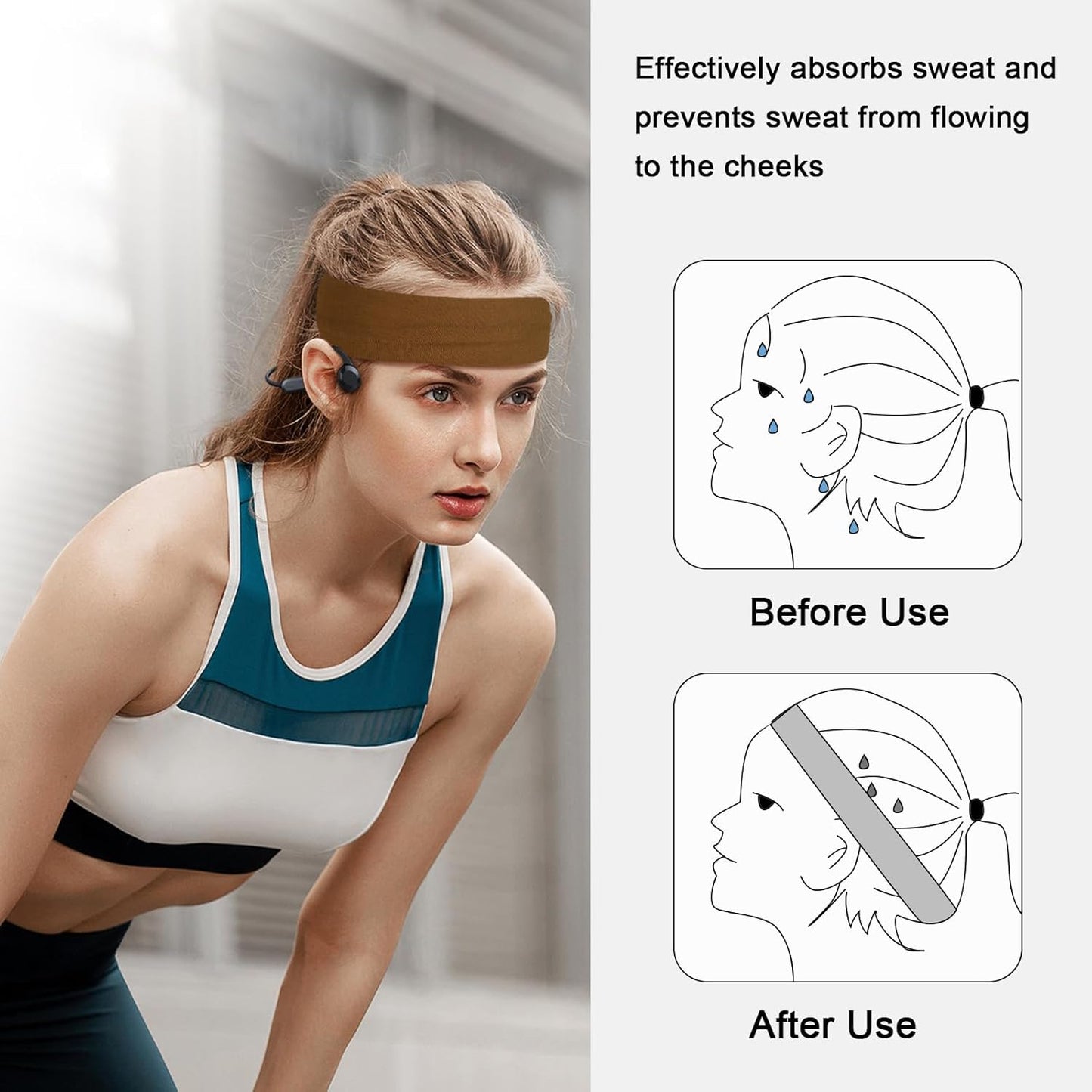 8 Pcs Headbands for Women'S Hair, Fashion Hair Bands for Women Soft Elastic Ladies Headband Yoga Gym Hair Accessories