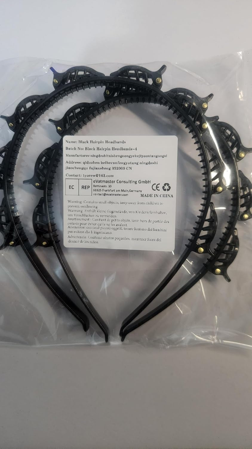 2 Pcs Clip Hairstyle Hairpins, Black - Hairpins with Clips/Korean Twist Braid - Double Bangs, Non-Slip, Double Layer for Women, Girls