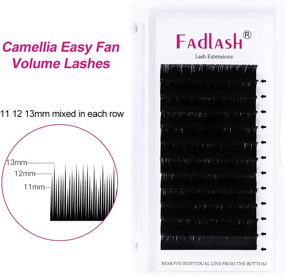 Easy Fan Lashes D Curl 0.07 11-12-13Mm Mixed Tray Russian Lashes Natural Look Self Fanning Eye Lashes Automatic Blooming Russian Eyelashes Extensions