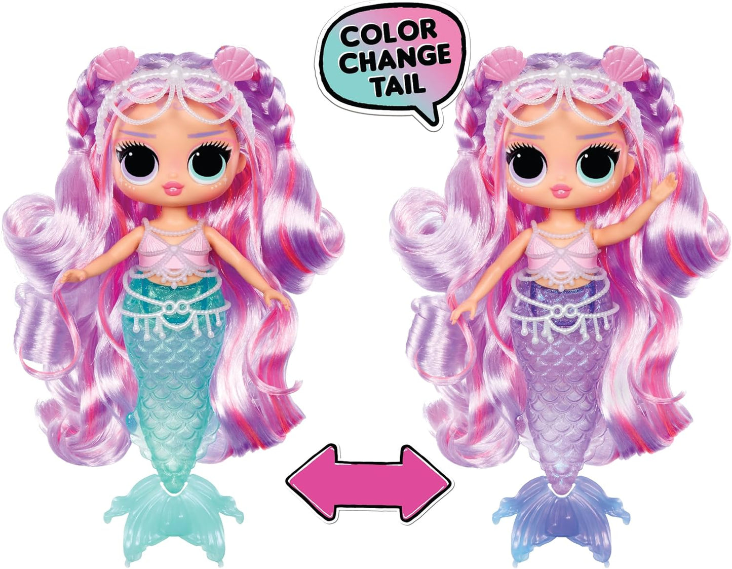Tweens - Mermaid Lana Marine - Fashion Doll with Colour Changing Tail, Movable Fin, and Beautiful Accessories – Toys for Kids and Collectors from 4 Years Old