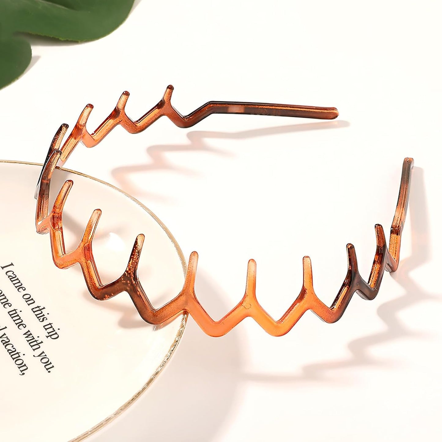 Zig Zag Headband for Women'S Hair: 2 Pack Plastic Wavy Hair Bands for Work, Sports, Wash Face - Sharks Wide Tooth Comb Hair Bands for Women Girls - Hair Bands for Fashion Men