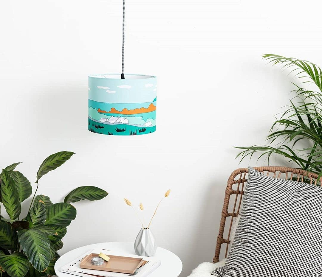 30Cm Lampshade Making Kit Use with Pendant Ceiling Lights and Table and Floor Lamp, Drum Circle Shape UK DIY Use with Fabric, Textile, Wallpaper of Choice.