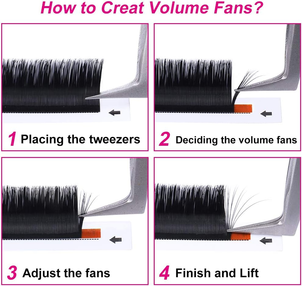 Easy Fan Lashes D Curl 0.07 11-12-13Mm Mixed Tray Russian Lashes Natural Look Self Fanning Eye Lashes Automatic Blooming Russian Eyelashes Extensions
