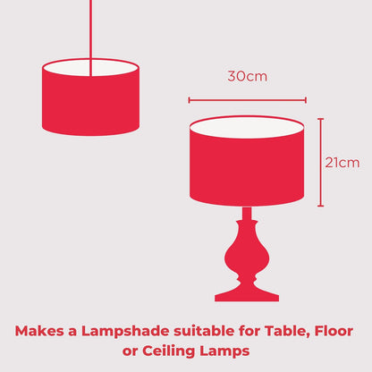 30Cm Lampshade Making Kit Use with Pendant Ceiling Lights and Table and Floor Lamp, Drum Circle Shape  UK DIY Use with Fabric, Textile, Wallpaper of Choice.