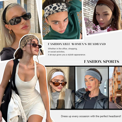 8 Pcs Headbands for Women'S Hair, Fashion Hair Bands for Women Soft Elastic Ladies Headband Yoga Gym Hair Accessories
